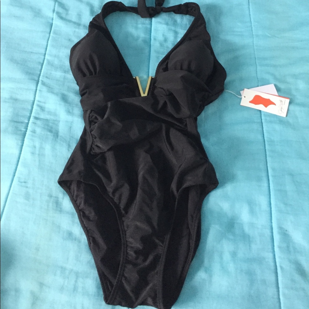 Black One Piece Swimwear